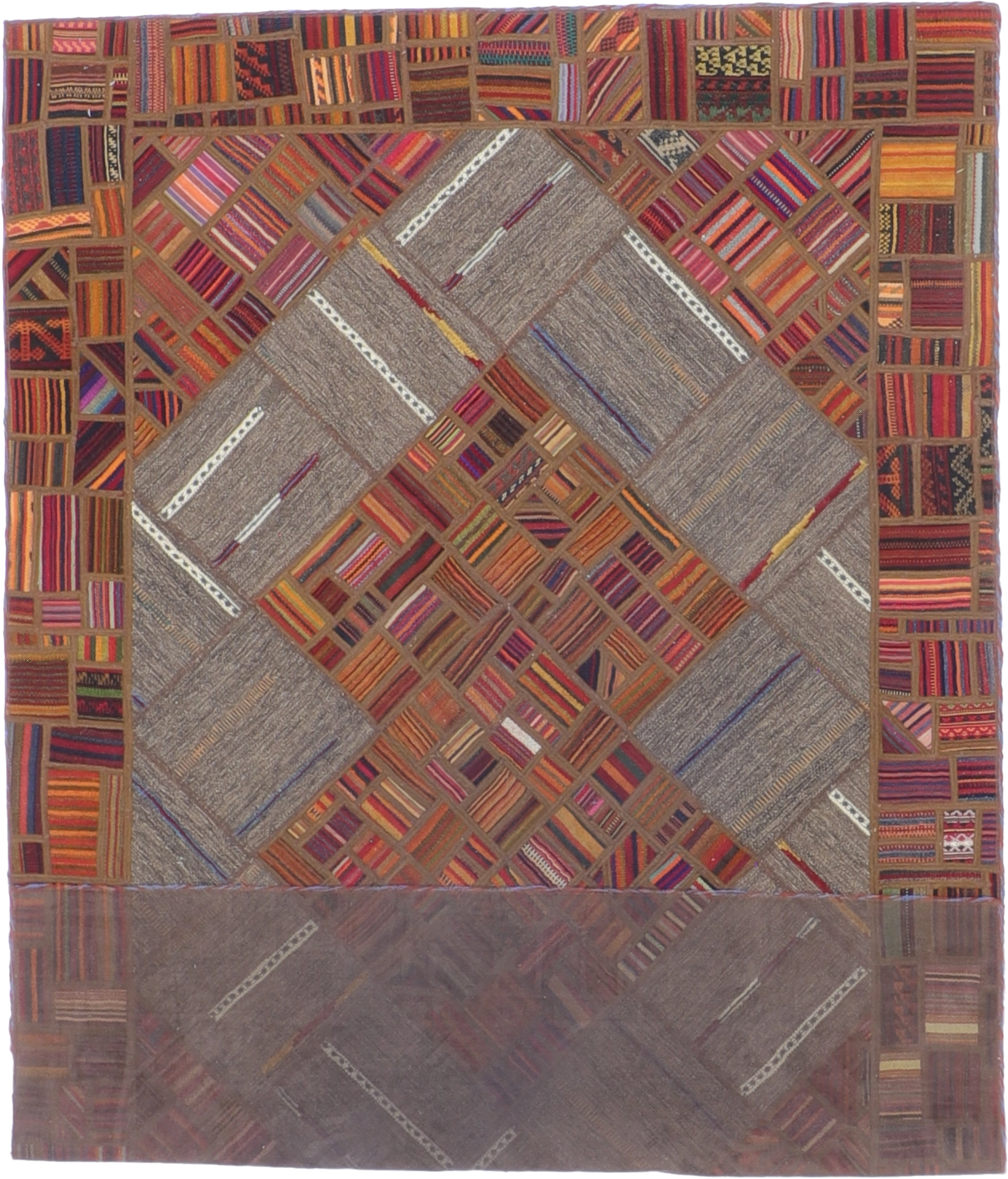 W 5.4 L 7.10 Modern 100% Wool Hand-Woven All-Over Design - 62330