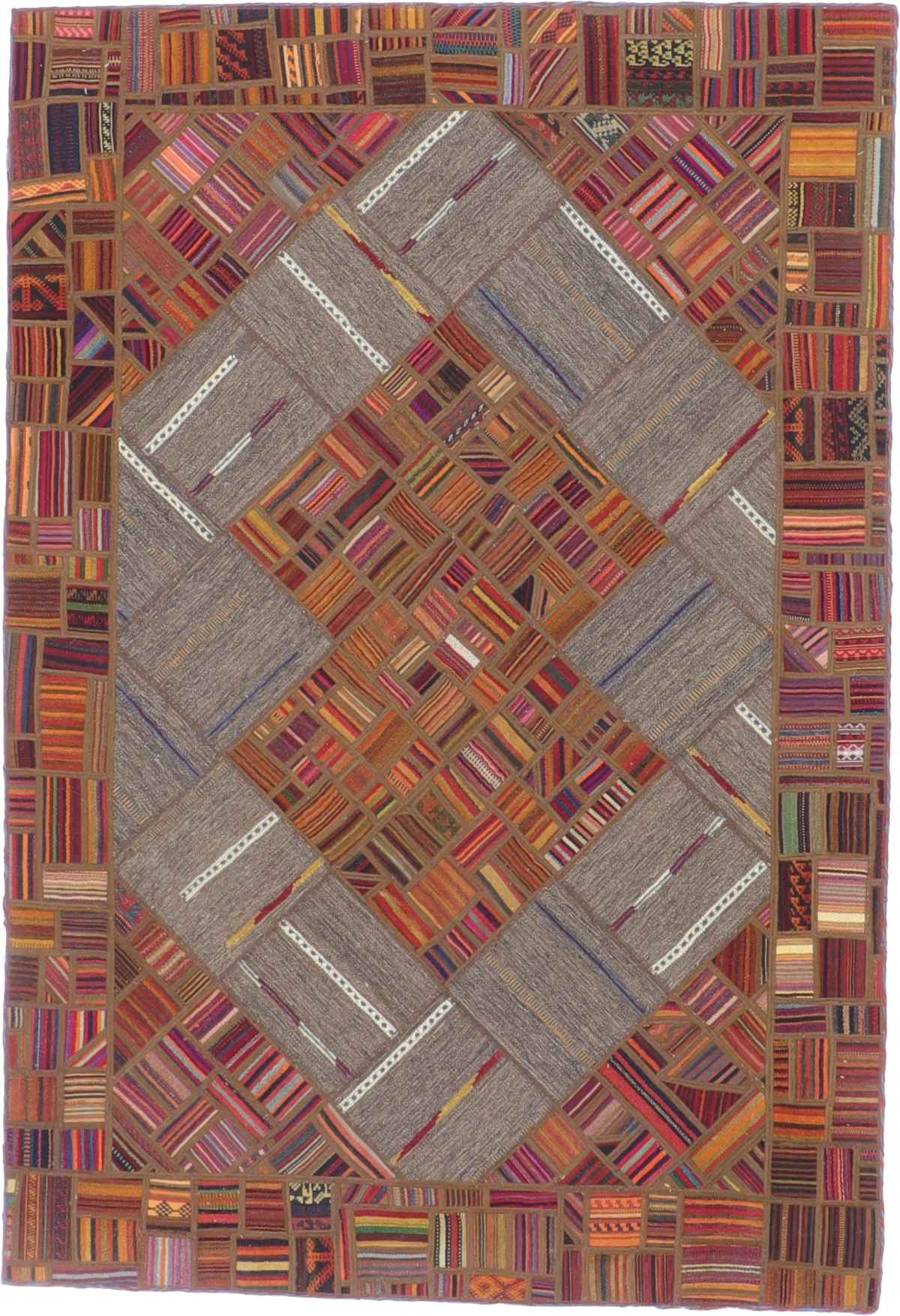W 5.4 L 7.10 Modern 100% Wool Hand-Woven All-Over Design - 62330