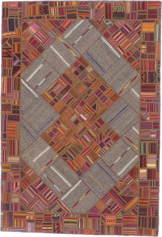 W 5.4 L 7.10 Modern 100% Wool Hand-Woven All-Over Design - 62330