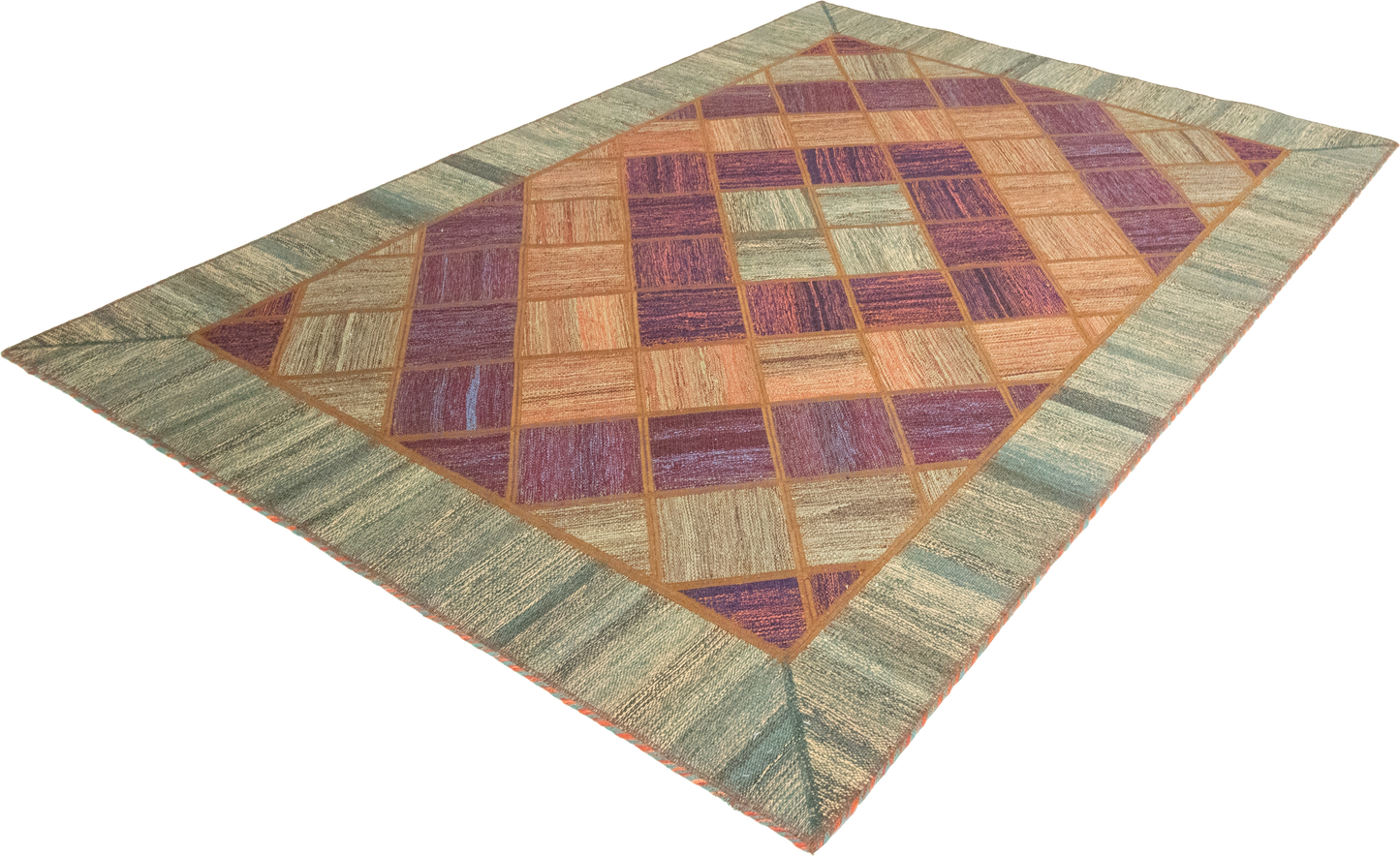 W 5.8 L 7.8 Modern 100% Wool Hand-Woven All-Over Design - 62331