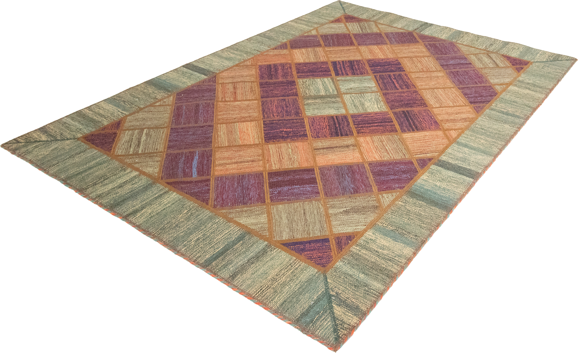 W 5.8 L 7.8 Modern 100% Wool Hand-Woven All-Over Design - 62331