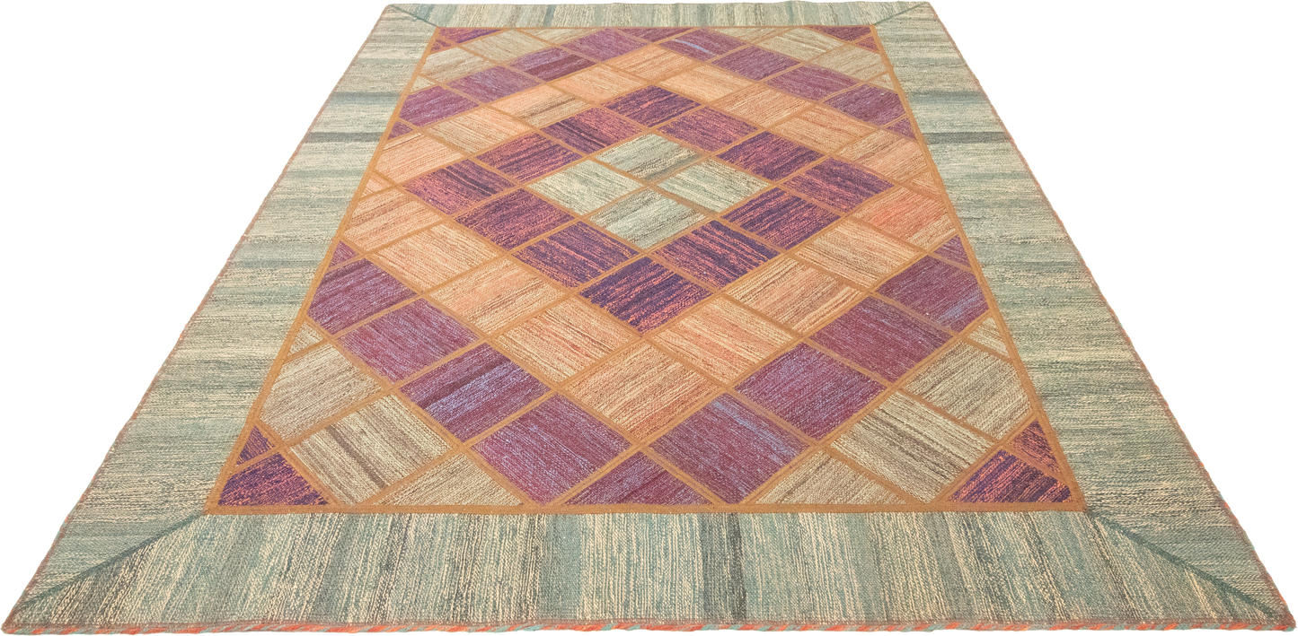 W 5.8 L 7.8 Modern 100% Wool Hand-Woven All-Over Design - 62331