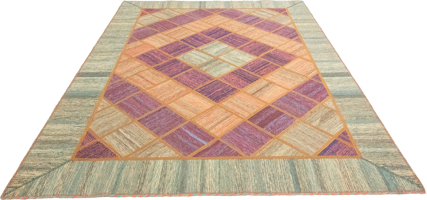 W 5.8 L 7.8 Modern 100% Wool Hand-Woven All-Over Design - 62331