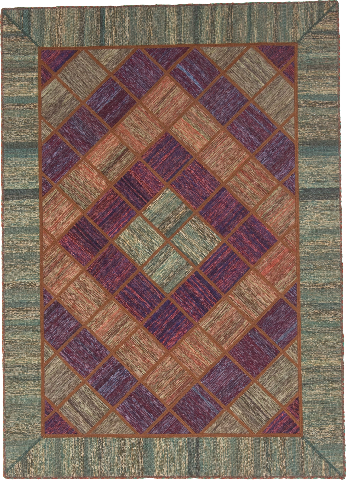 W 5.8 L 7.8 Modern 100% Wool Hand-Woven All-Over Design - 62331