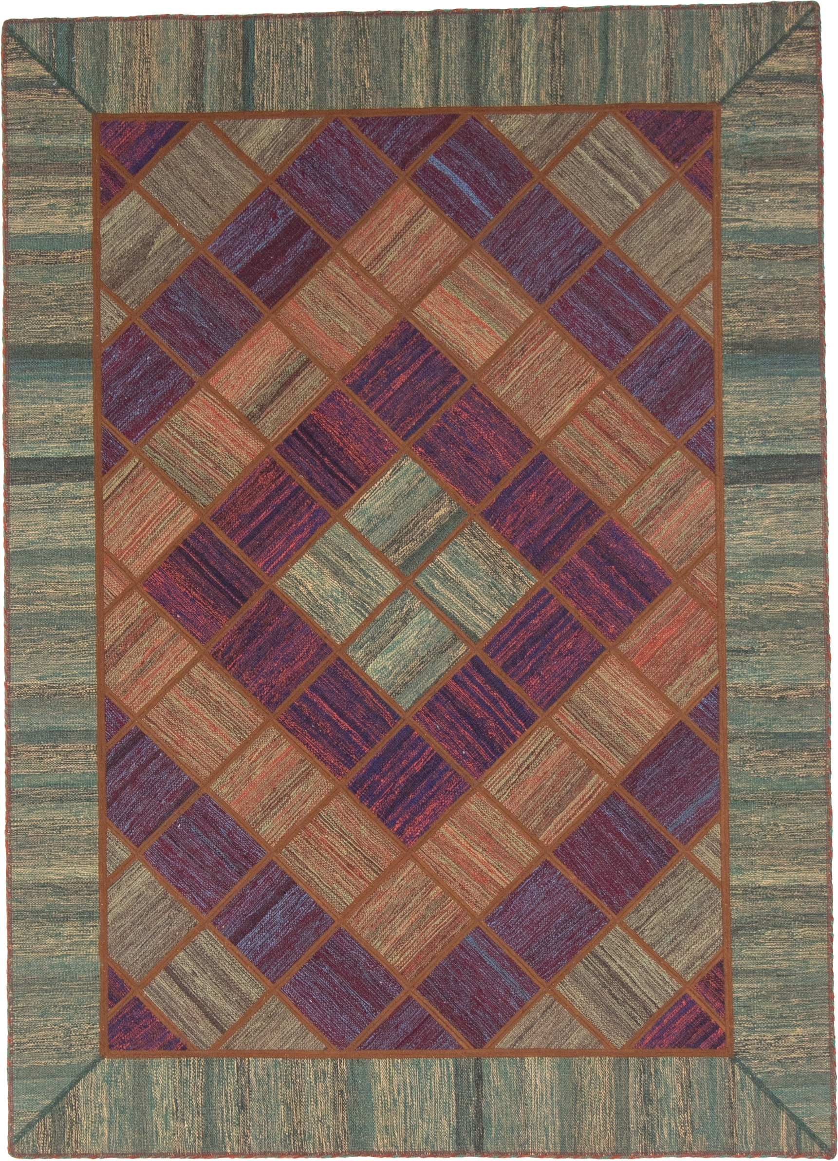 W 5.8 L 7.8 Modern 100% Wool Hand-Woven All-Over Design - 62331
