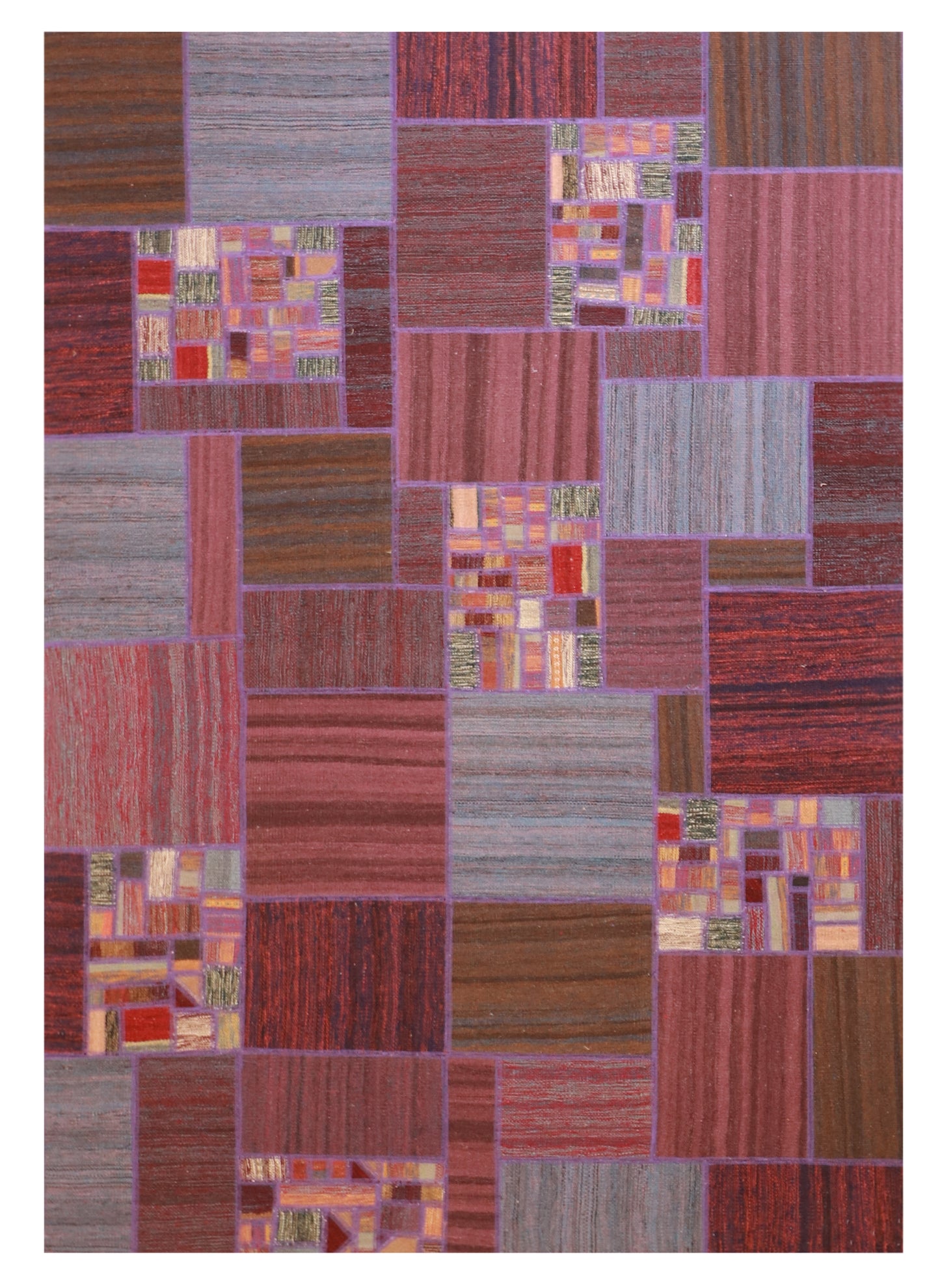 W 5.6 L 7.10 Modern 100% Wool Handmade All Over Design - 62333