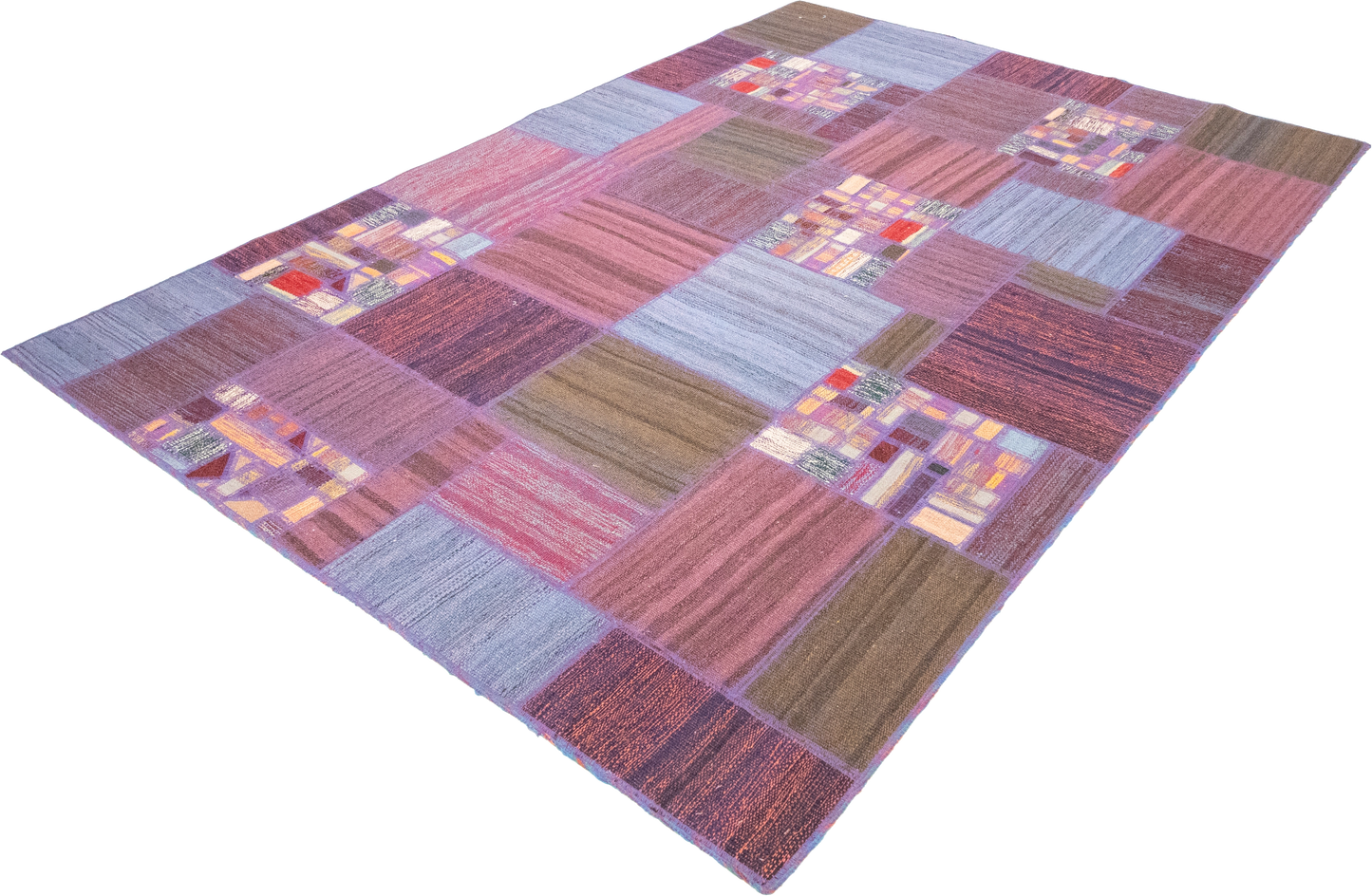 W 5.6 L 7.10 Modern 100% Wool Hand-Woven All-Over Design - 62333