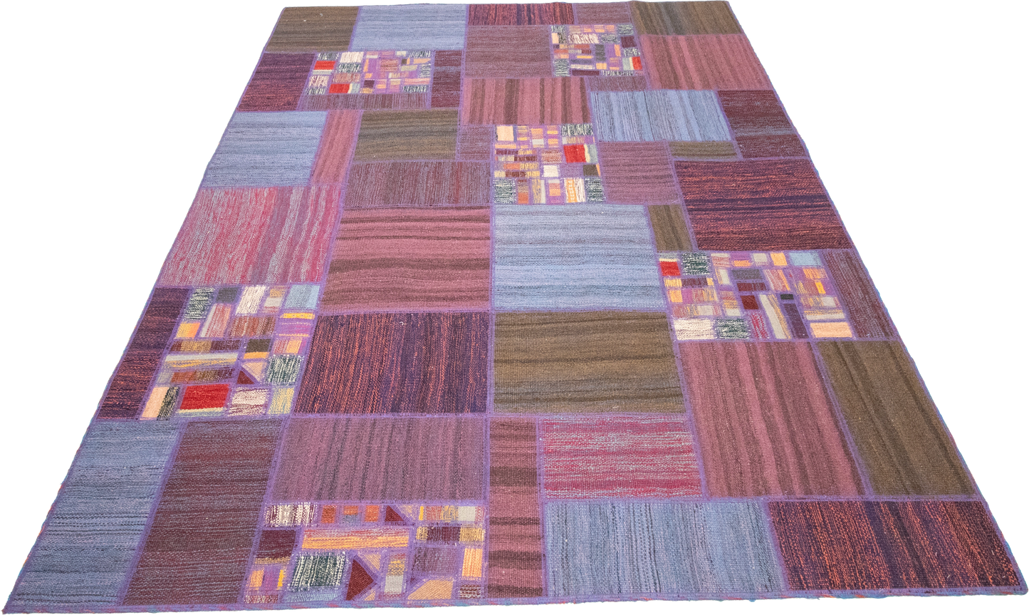 W 5.6 L 7.10 Modern 100% Wool Hand-Woven All-Over Design - 62333