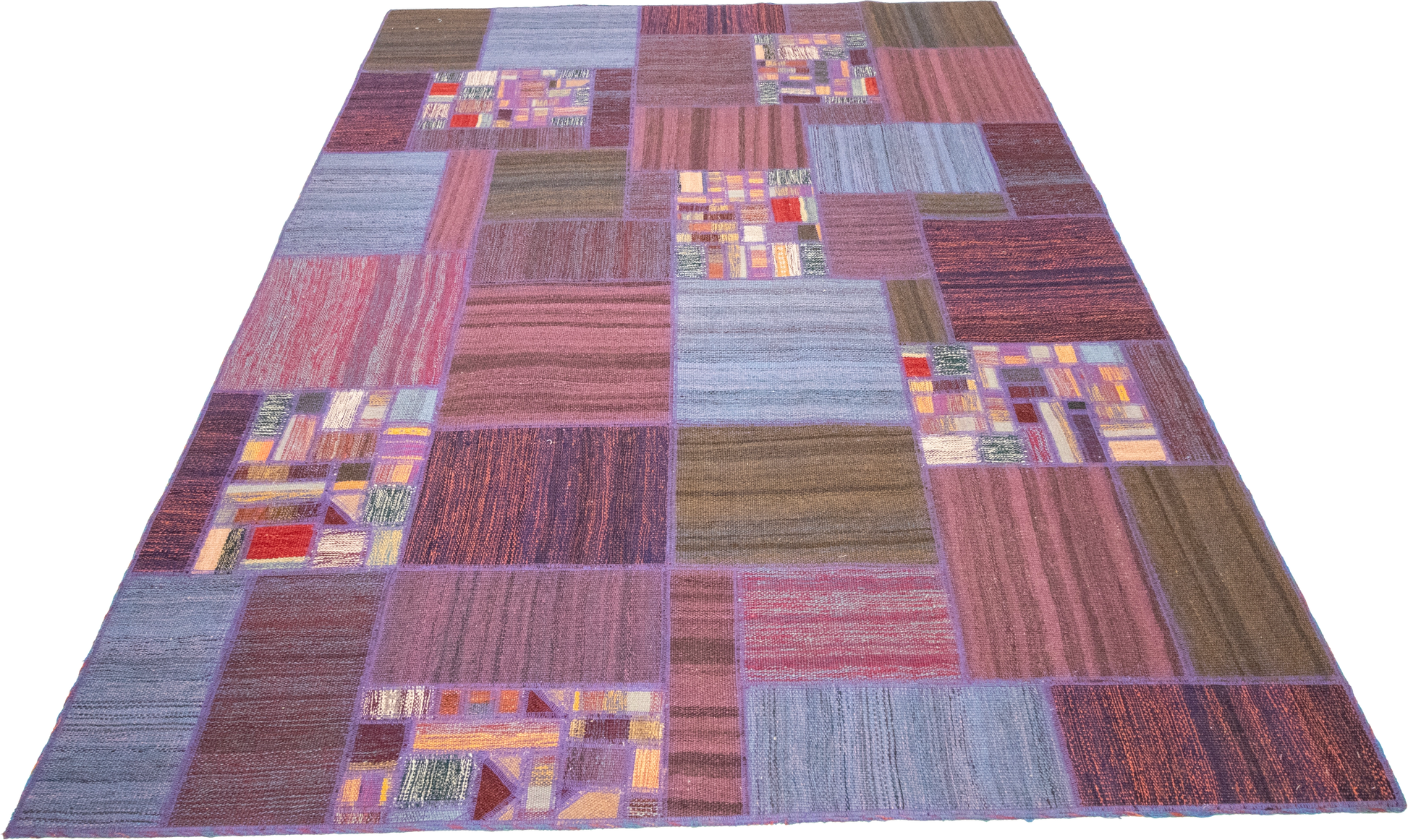 W 5.6 L 7.10 Modern 100% Wool Hand-Woven All-Over Design - 62333