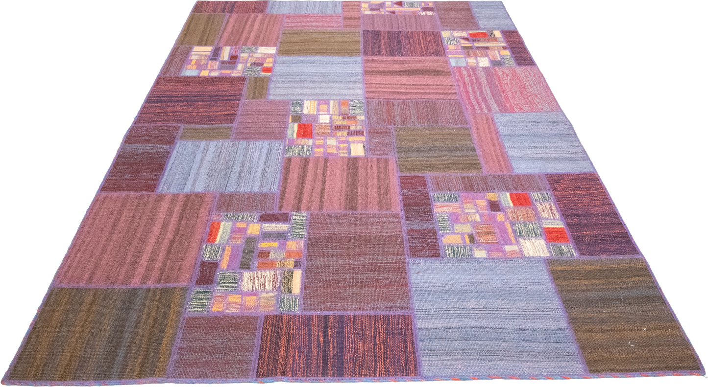 W 5.6 L 7.10 Modern 100% Wool Hand-Woven All-Over Design - 62333