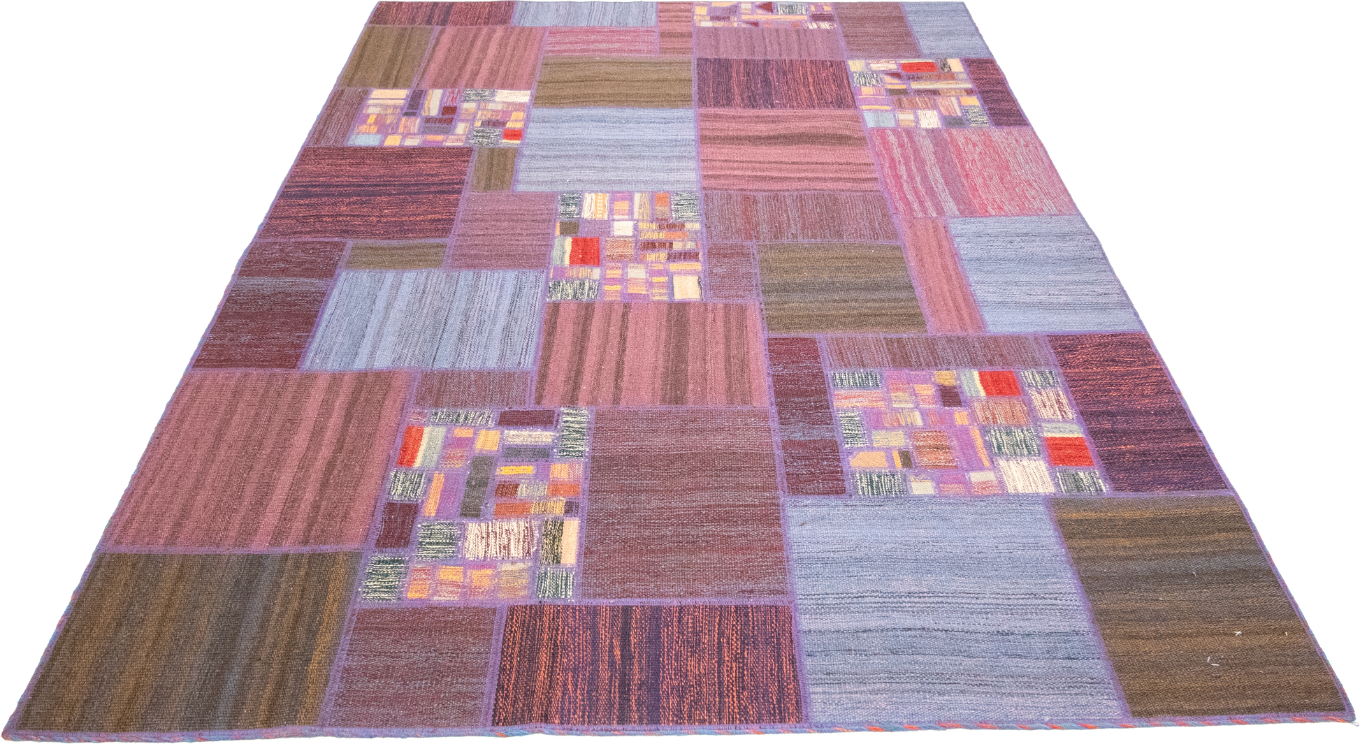 W 5.6 L 7.10 Modern 100% Wool Hand-Woven All-Over Design - 62333