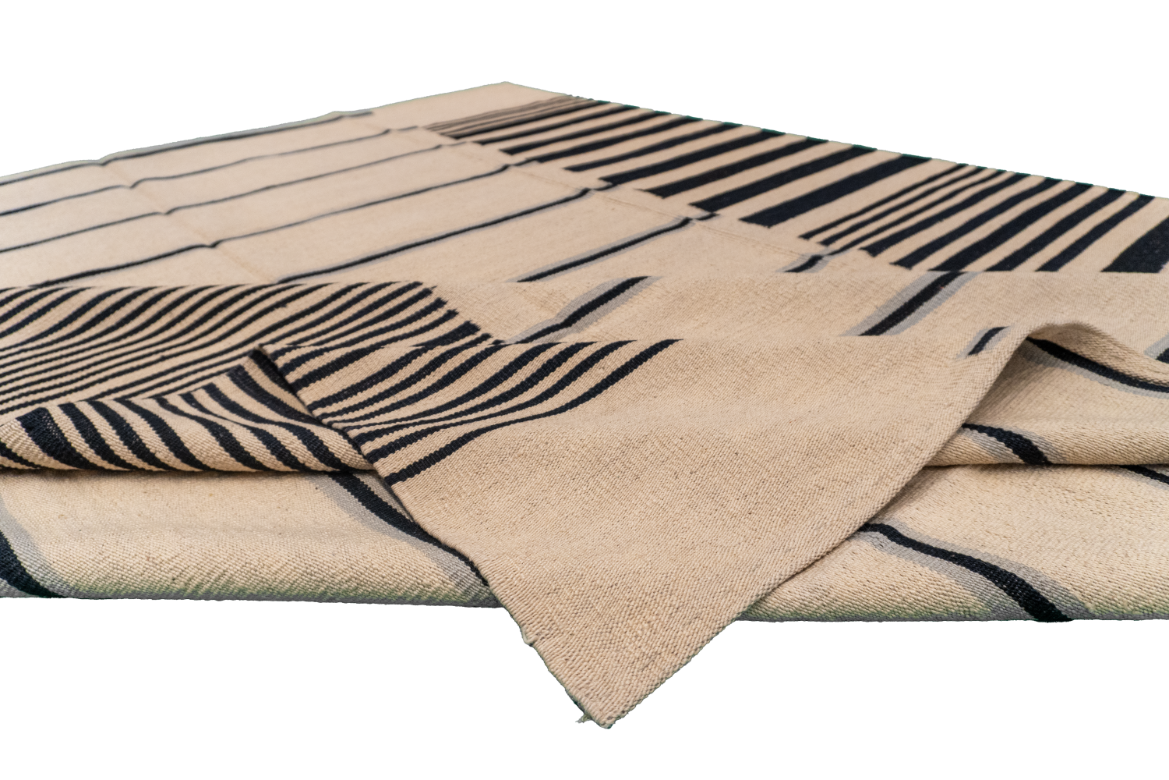 W 7.2 - L 9.1 - Kilim Fine/Wool All Over Rectangle - Finest Hand-Made Quality Wool - 62428