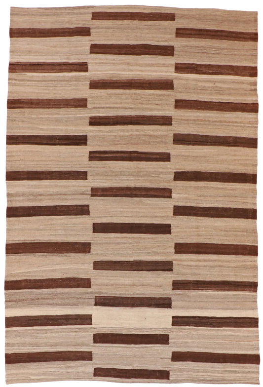 6.4 x 9.6 - Kilim Fine/Wool All Over Rectangle - Finest Hand-Made Quality Wool — 62431