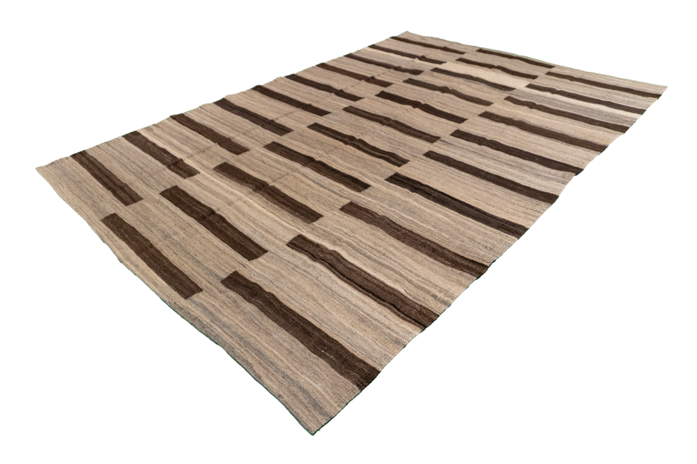 W 6.4 L 9.6 Kilim 100% Wool Hand-Woven All-Over Design - 62431