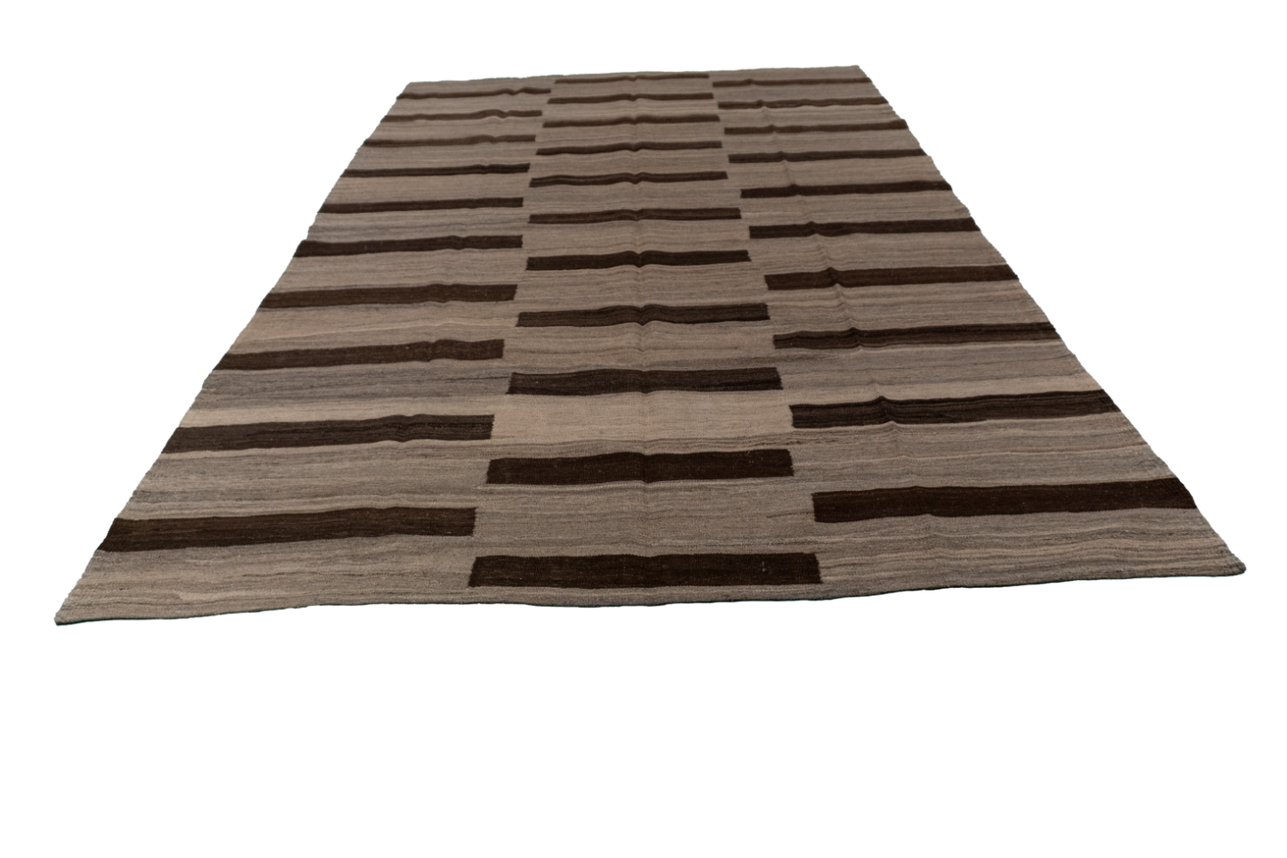 W 6.4 L 9.6 Kilim 100% Wool Hand-Woven All-Over Design - 62431