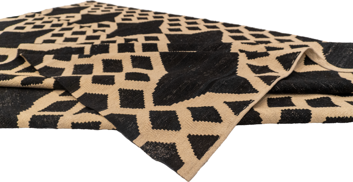 W 7.4 L 9.9 Kilim 100% Wool Hand-Woven All-Over Design - 62433