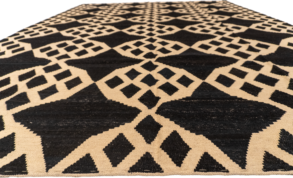 W 7.4 L 9.9 Kilim 100% Wool Hand-Woven All-Over Design - 62433