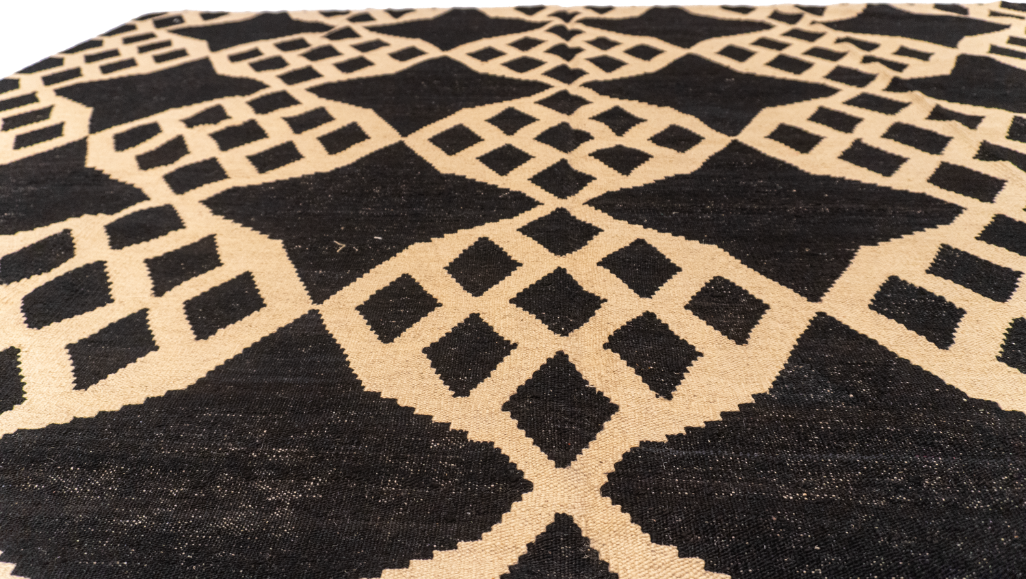 W 7.4 L 9.9 Kilim 100% Wool Hand-Woven All-Over Design - 62433