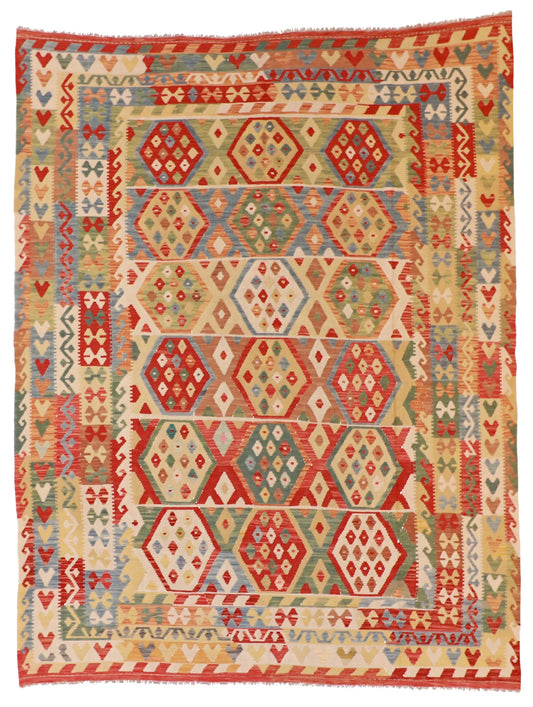 8.2 x 10.6 - Kilim Wool All Over Rectangle - Finest Hand-Made Quality Wool — 62435
