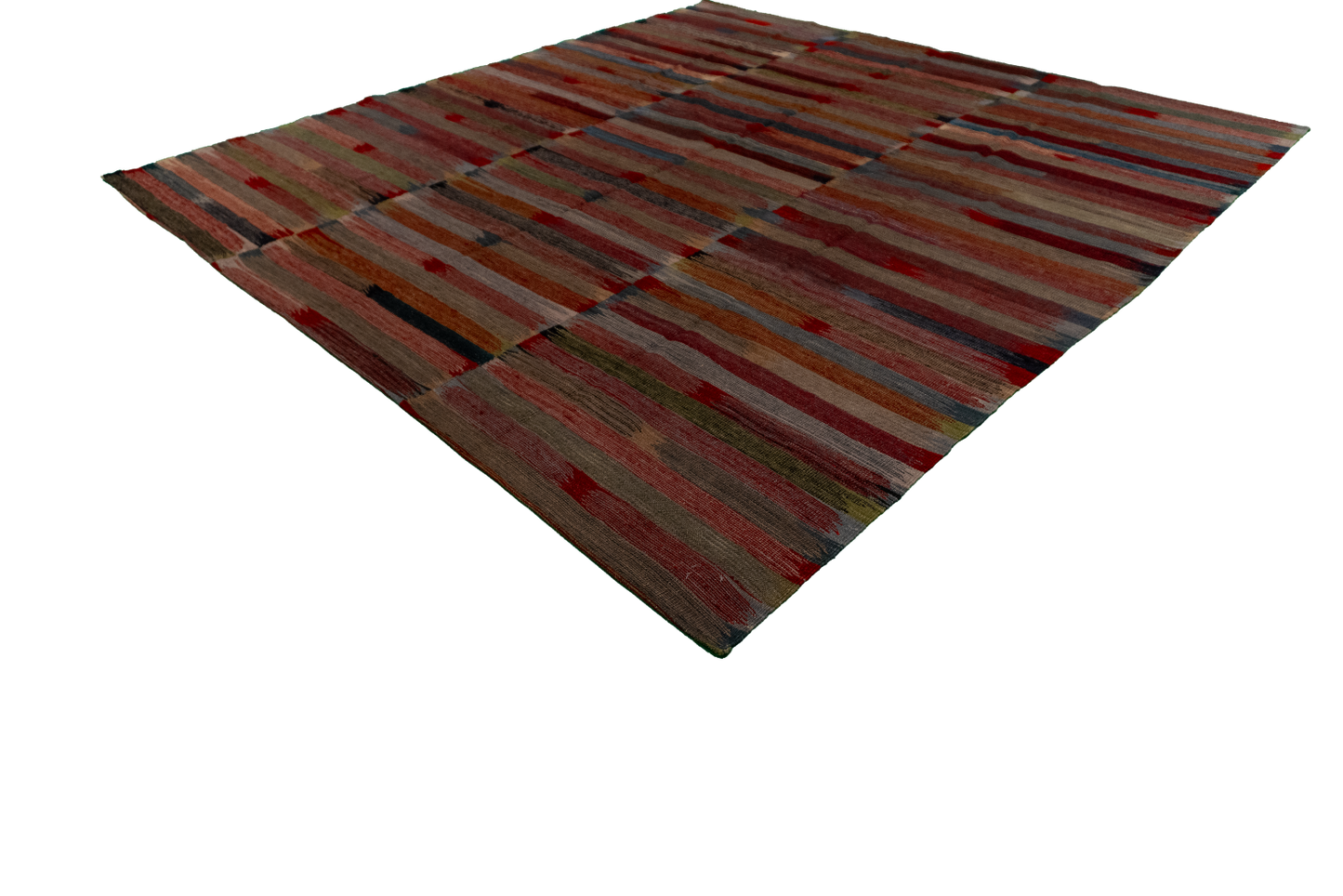 W 8.10 - L 9.3 - Kilim Fine/Wool All Over Square - Finest Hand-Made Quality Wool - 62436