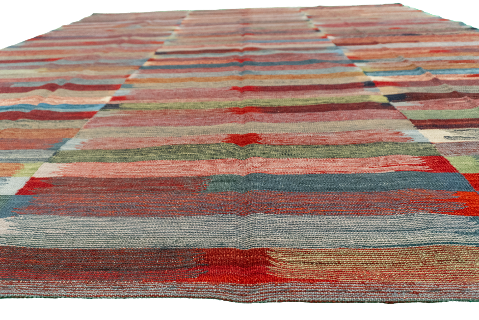 W 8.10 - L 9.3 - Kilim Fine/Wool All Over Square - Finest Hand-Made Quality Wool - 62436