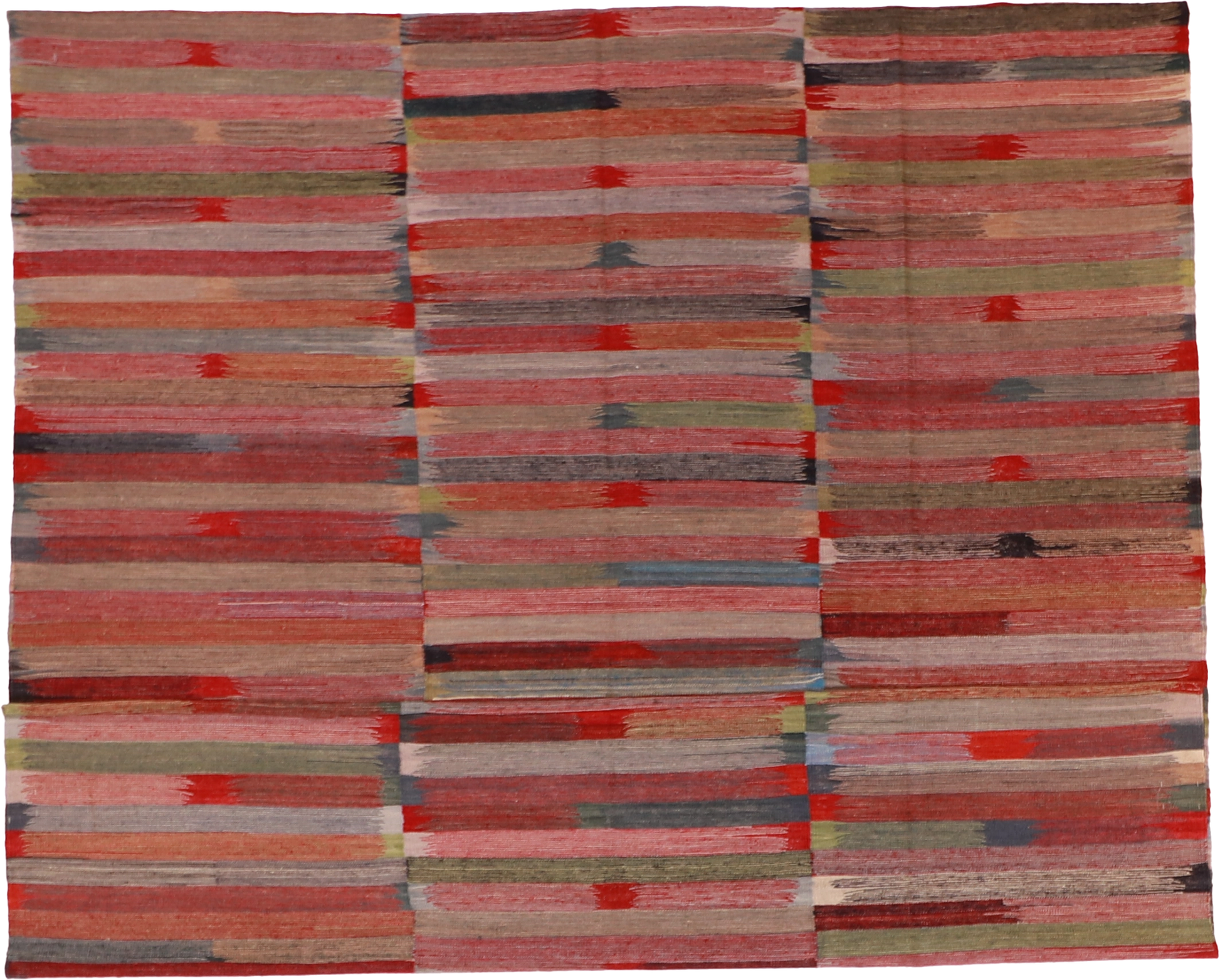 W 8.10 L 9.3 Kilim 100% Wool Hand-Woven All-Over Design - 62436