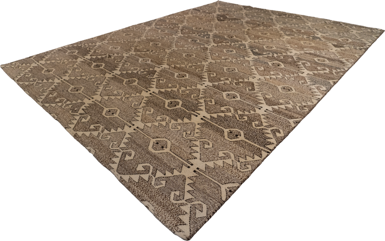 W 8.1 L 11 Kilim 100% Wool Hand-Woven All-Over Design - 62441