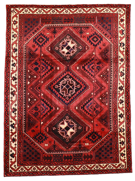 W 7 - L 9.4 - Lori Wool Traditional Rectangle - Finest Hand-Knotted Quality Wool - 62447