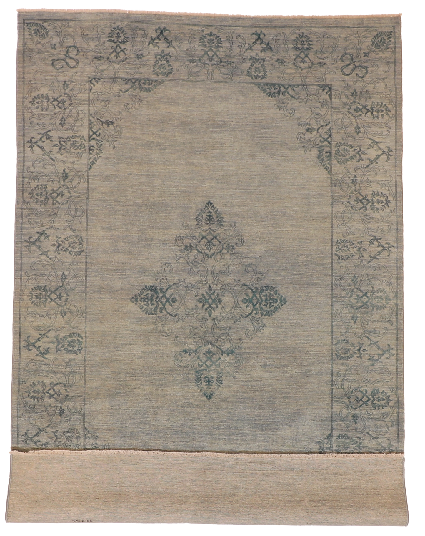 W 6.7 - L 9.11 - Mahal Wool Transitional Rectangle - Finest Hand-Knotted Quality Wool - 62453