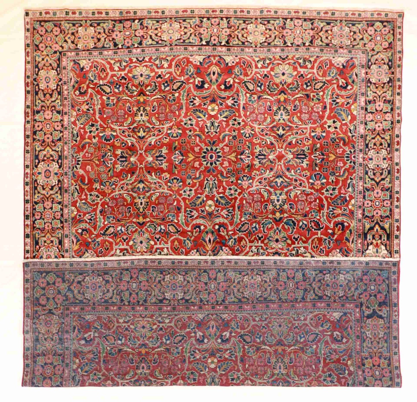 W 10.2 - L 13.10 - Mahal Fine/Wool All Over Rectangle - Finest Hand-Knotted Quality Wool - 62477