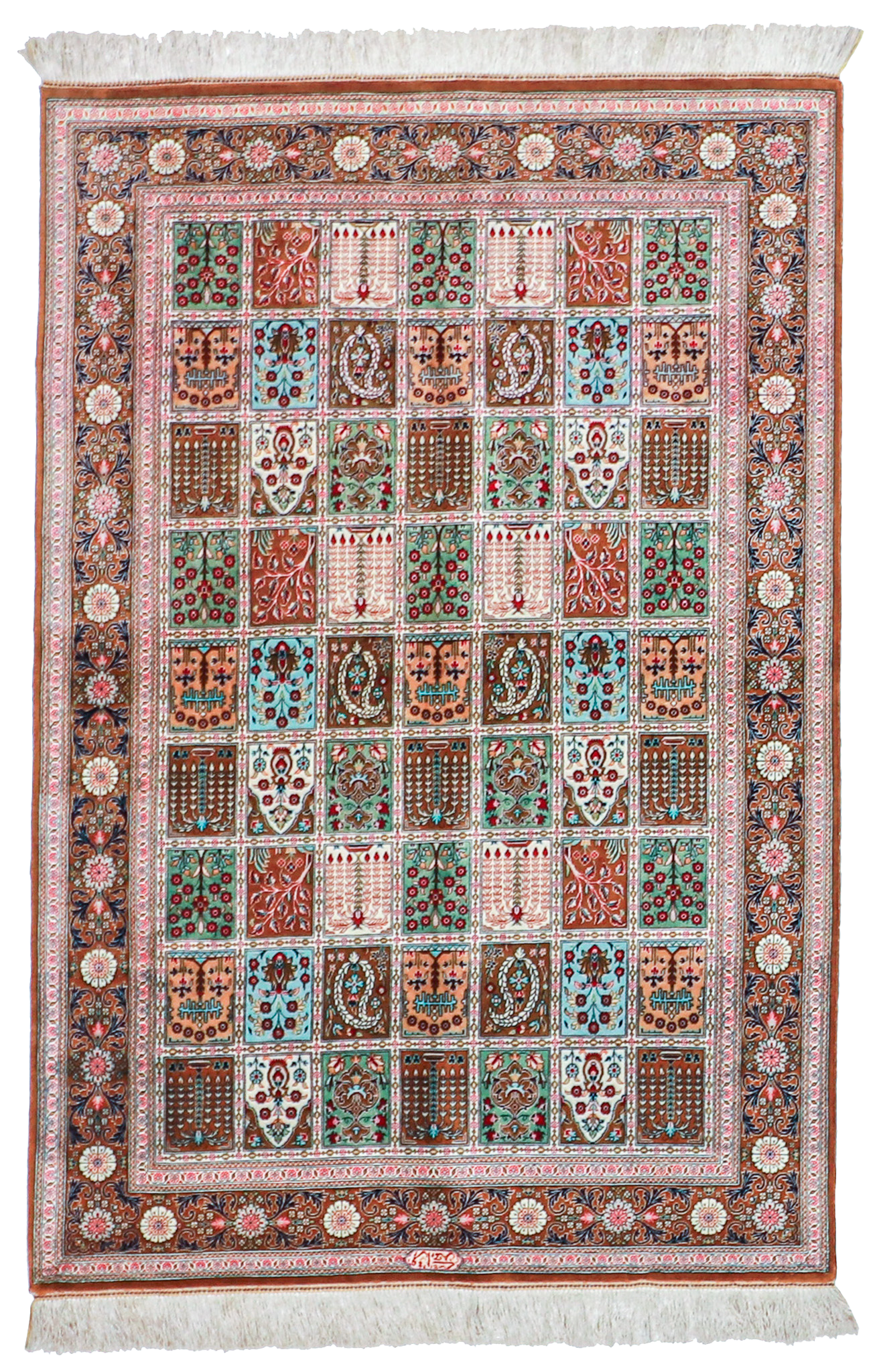 Qum 3 x 5 Fine Silk Garden of Heaven — 62494