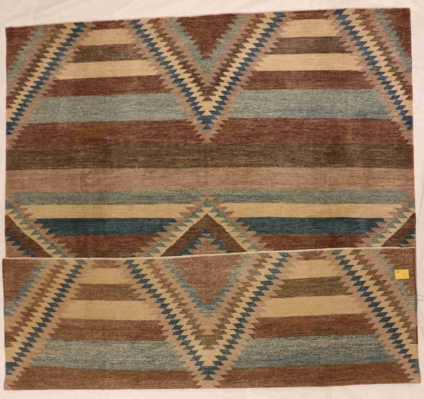 W 9 - L 11.4 - Mountain Modern Wool Western Rectangle - Hand Woven Rug - 62506