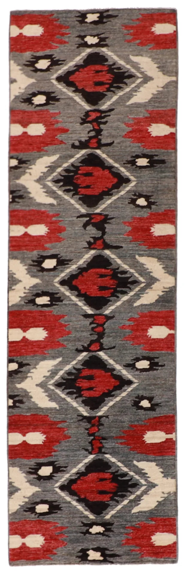 2.11 x 9.9 - Mountain Modern Fine/Wool All Over Rectangle - Finest Hand-Knotted Quality Wool — 62507