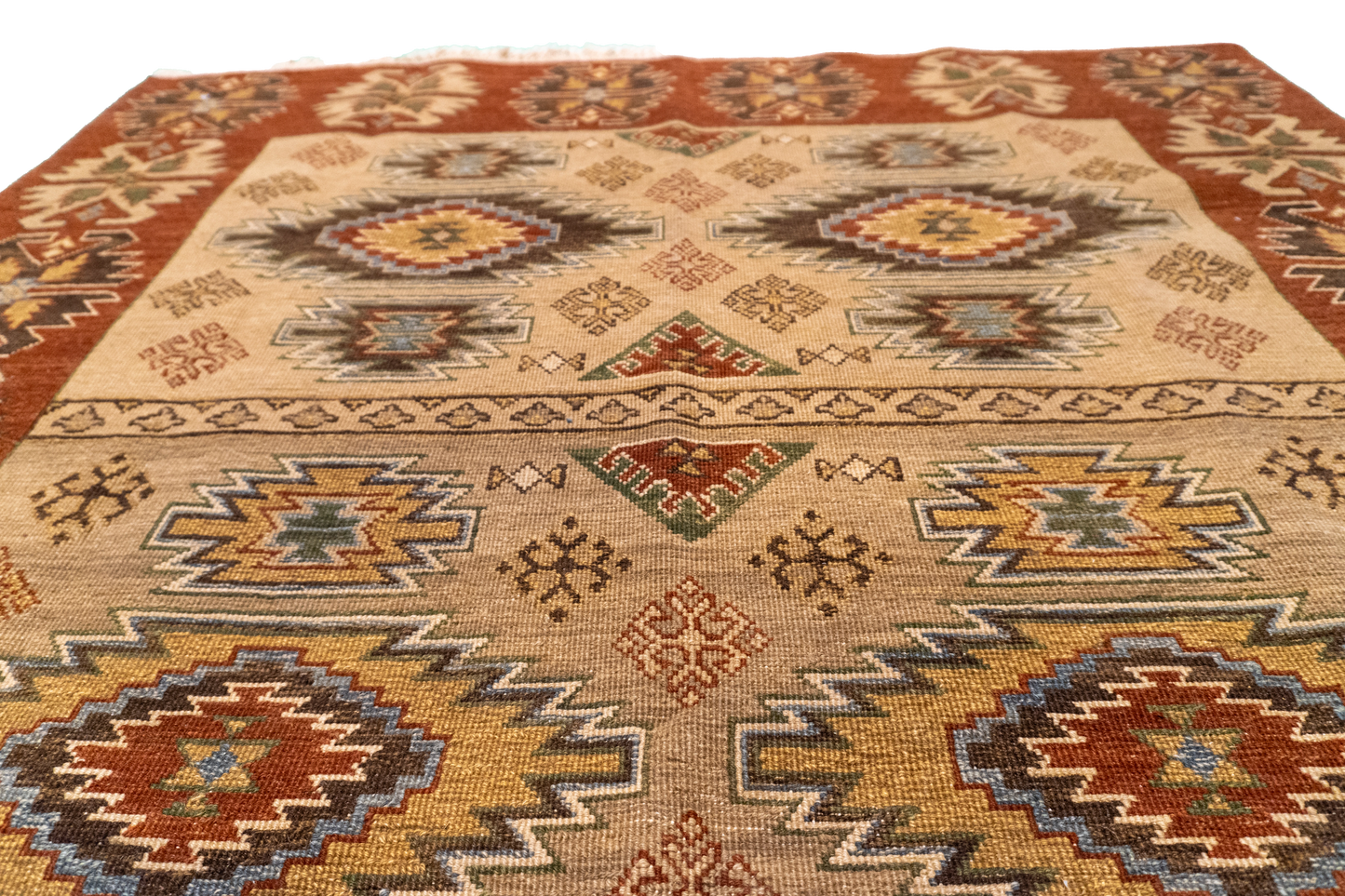 W 4.10 - L 6.11 - Soumak Fine/Wool All Over Rectangle - Finest Hand-Made Quality Wool - 62632