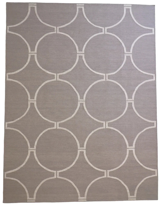 9x12 - Modern Fine All Over Rectangle - Hand Knotted Rug — 62652