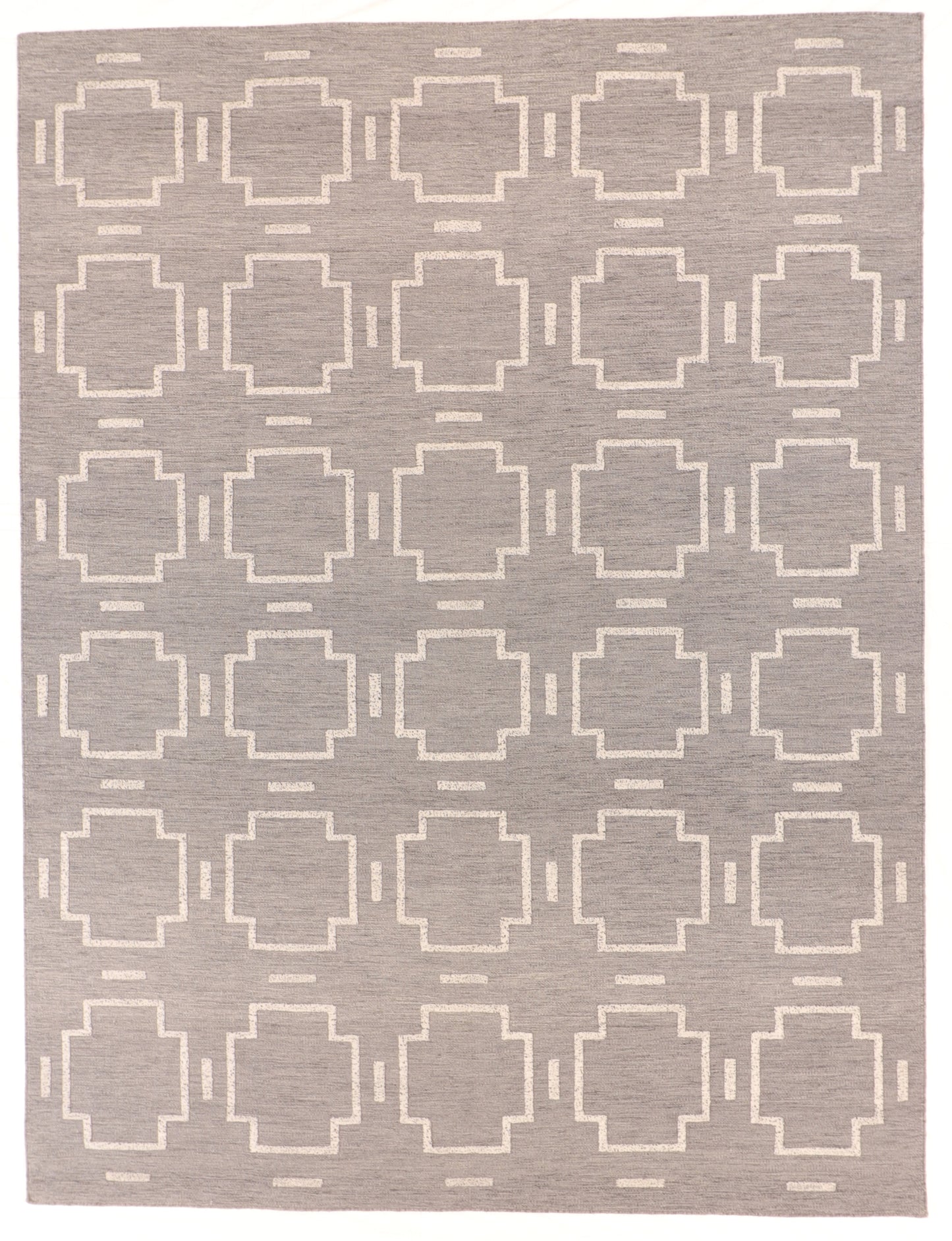 W 9 L 12 Modern 100% Wool Hand-Woven All-Over Design - 62655