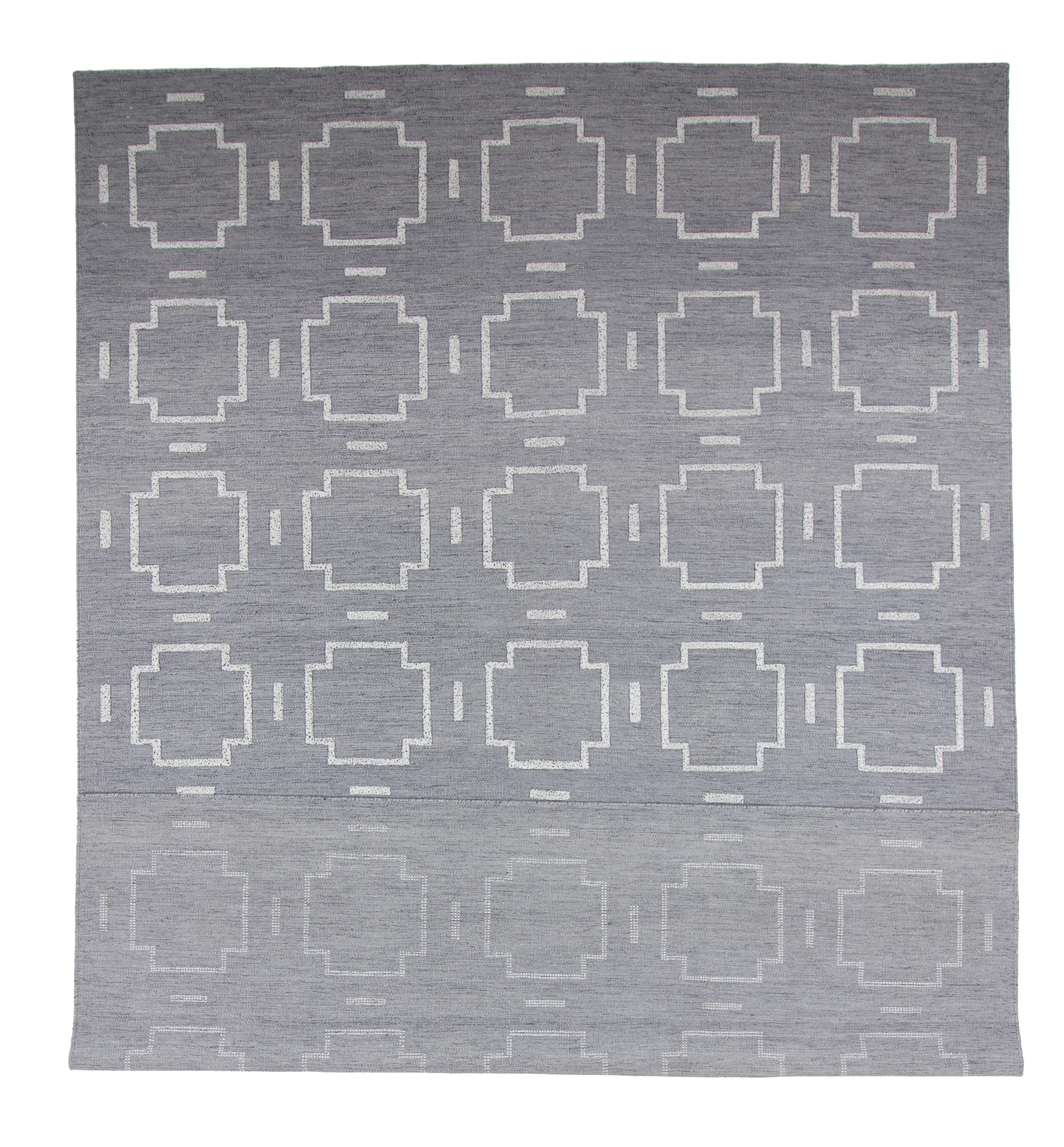 W 10 L 14 Modern 100% Wool Hand-Woven Allover Design - 62672