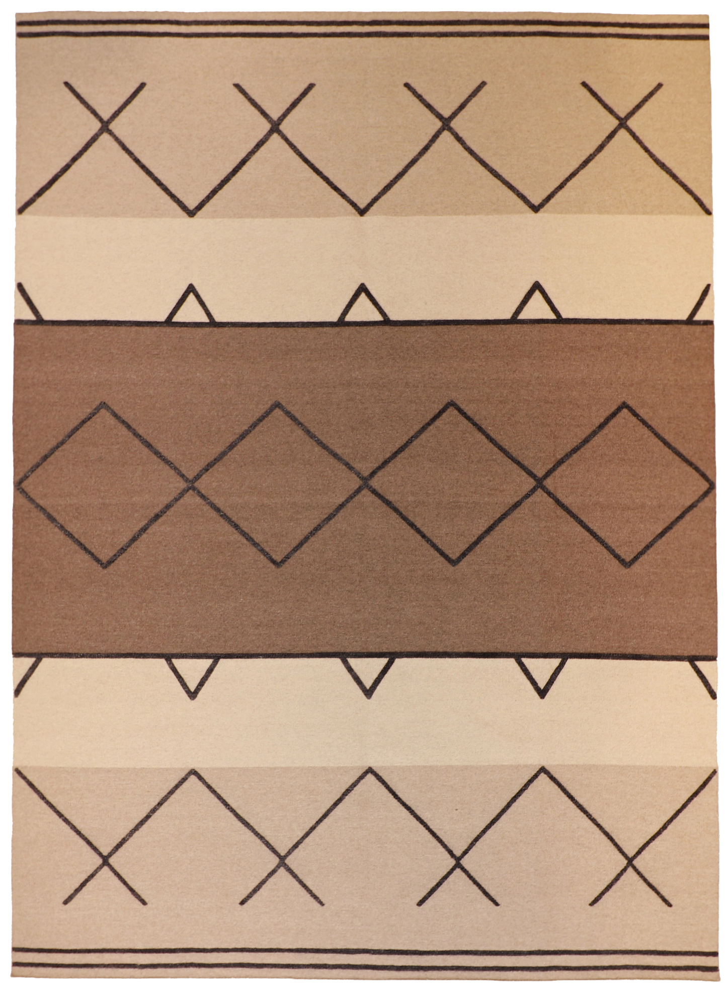 W 10 L 14 Modern 100% Wool Hand-Woven All-Over Design - 62675