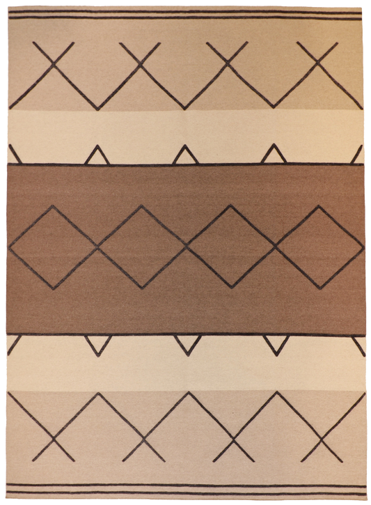 W 10 L 14 Modern 100% Wool Hand-Woven All-Over Design - 62675