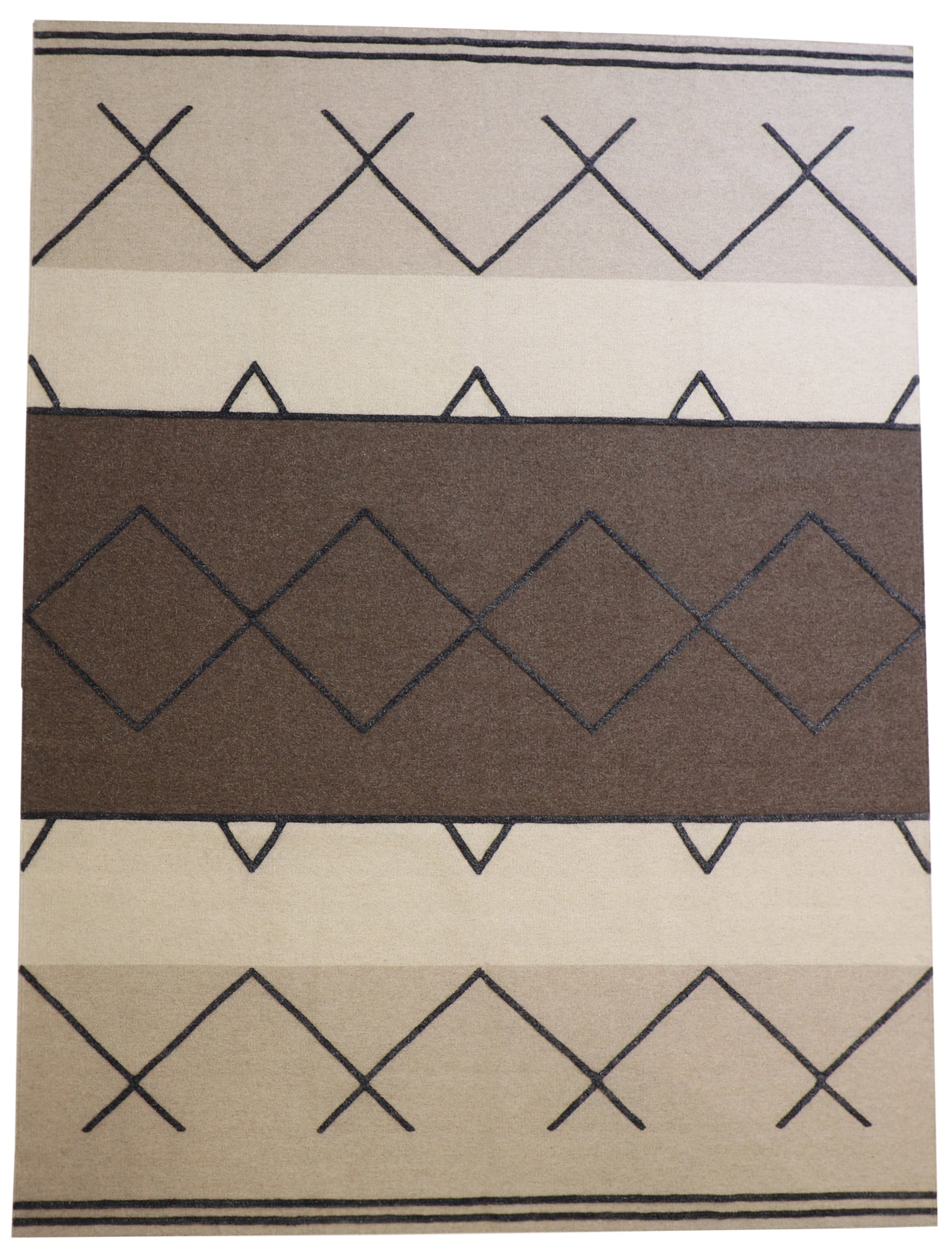 W 9 L 12 Modern 100% Wool Hand-Woven All-Over Design - 62677