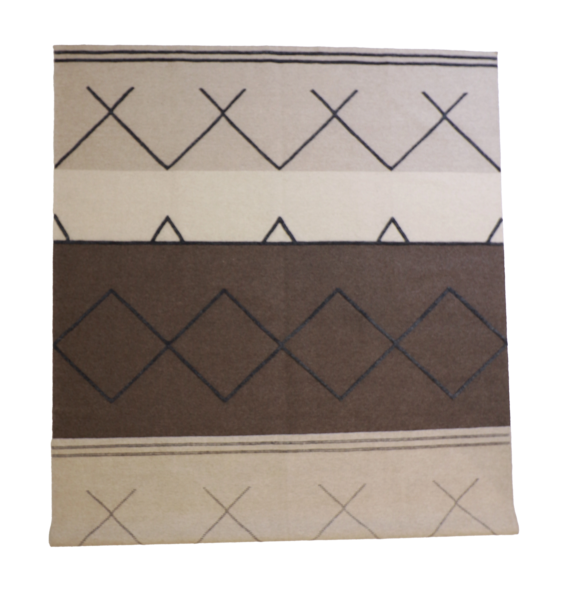W 9 L 12 Modern 100% Wool Hand-Woven All-Over Design - 62677
