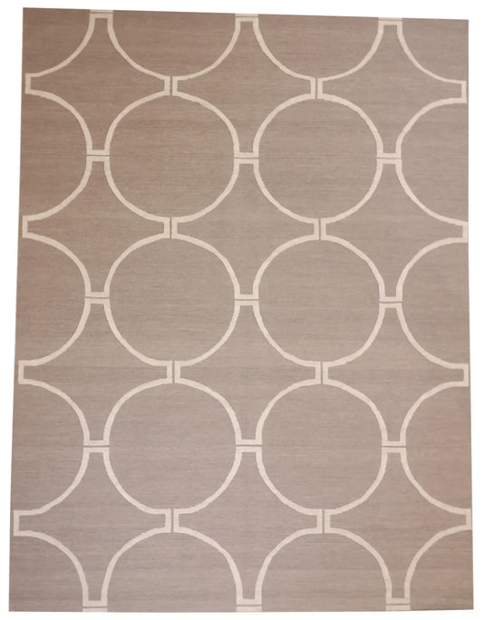9 x12 - Modern Fine/Wool All Over Rectangle - Hand Knotted Rug — 62687