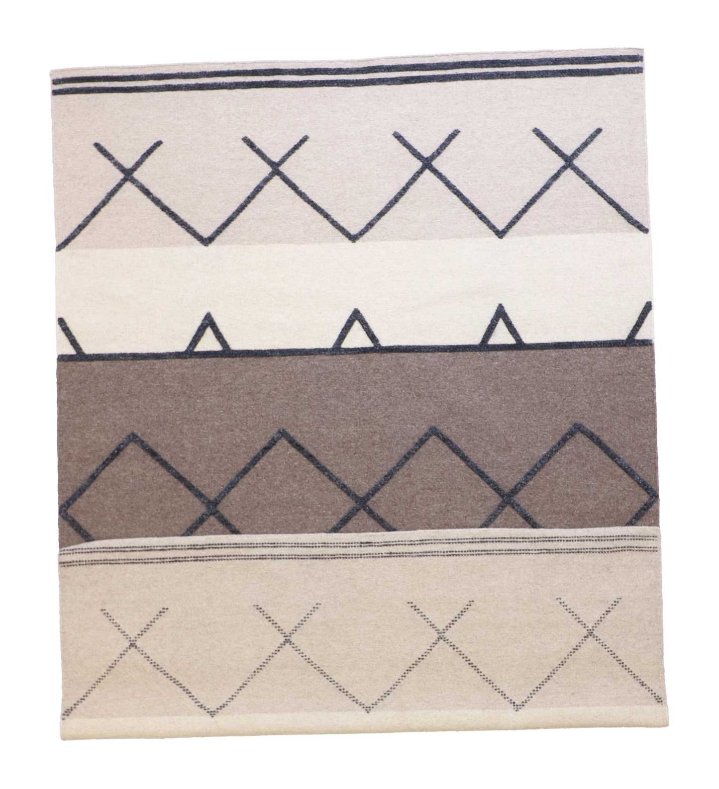 W 6 L 9 Mountain Modern 100% Wool Handmade Geometric Design - 62690