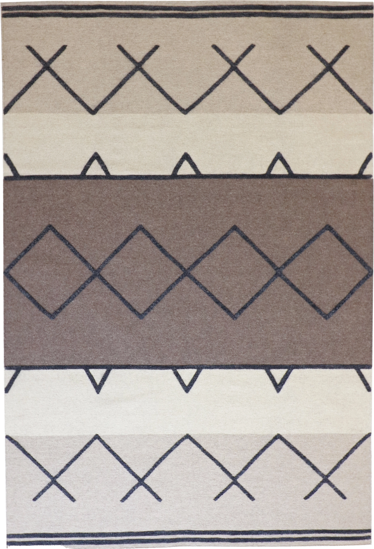 W 6 L 9 Mountain Modern 100% Wool Hand-Woven All-Over Design - 62690