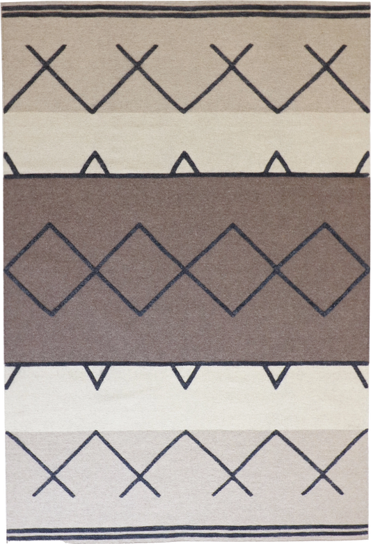 W 6 L 9 Mountain Modern 100% Wool Hand-Woven All-Over Design - 62690