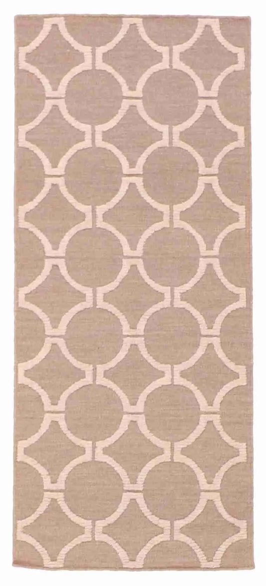 Runner - Modern Fine All Over Rectangle - Hand Knotted Rug — 62701