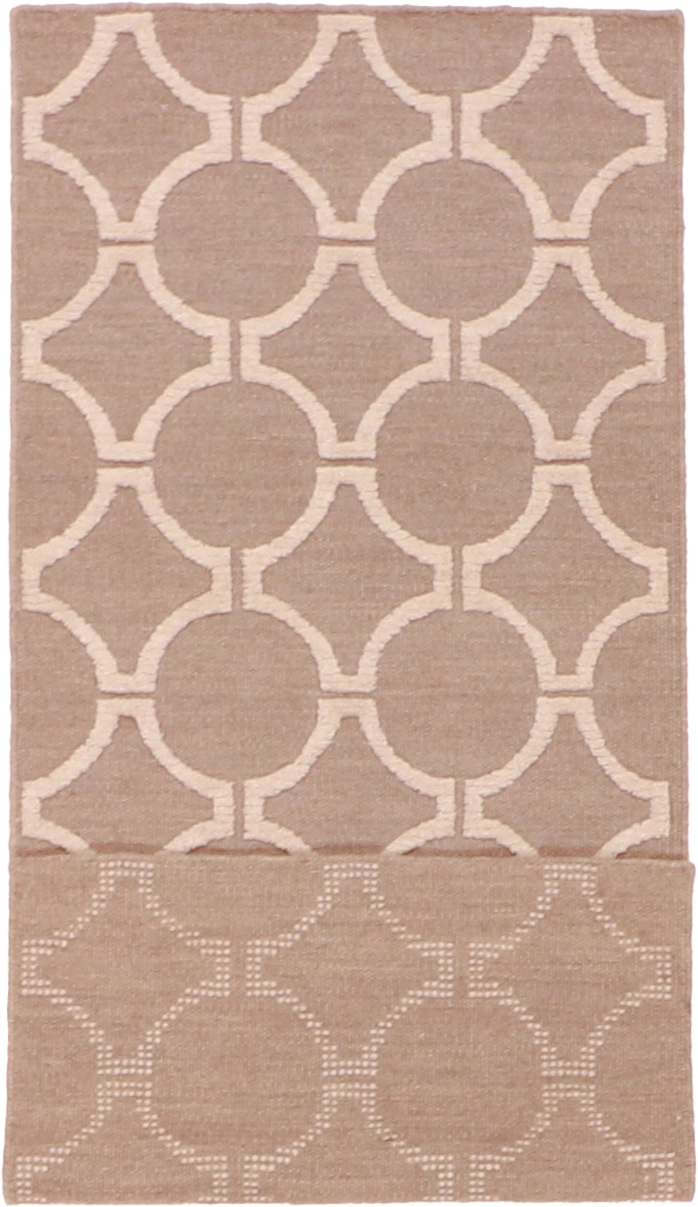 W 2.6 L 6.2 Modern Runner 100% Wool Hand-Woven Geometric Design - 62701