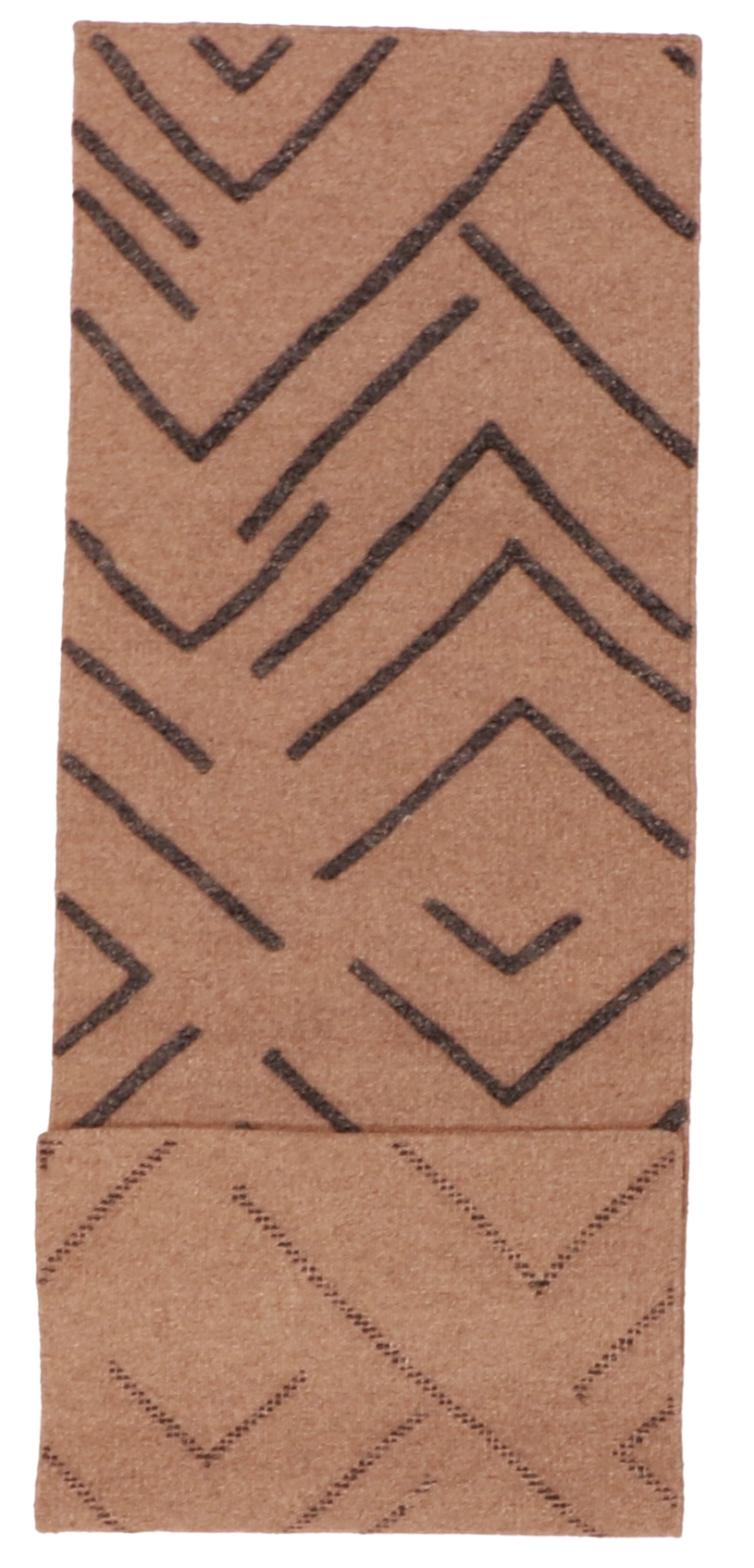 W 2.6 - L 8 Modern Runner 100% Wool Hand-Woven All-Over Design - 62705