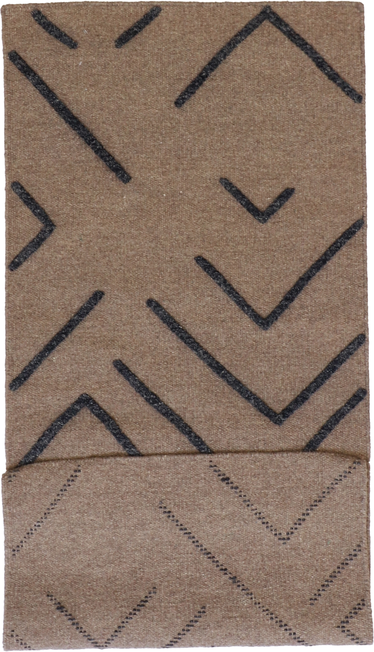 W 2.6 L 6 Modern Runner 100% Wool Hand-Woven All-Over Design - 62709