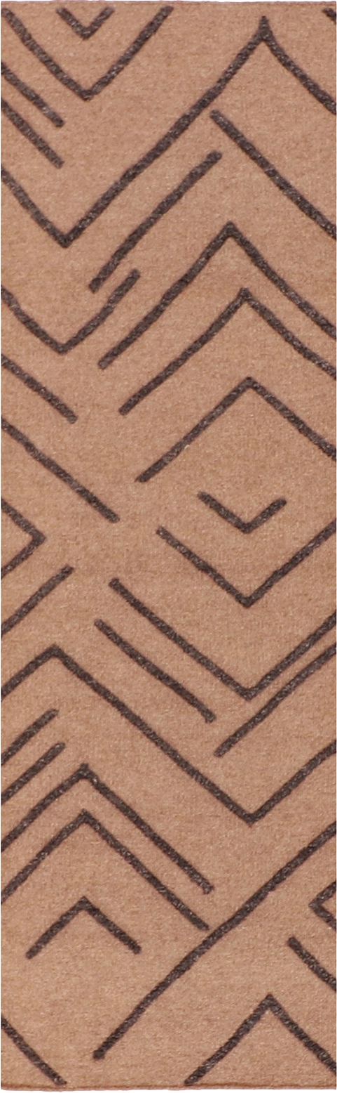 W 2.6 L 6 Modern Runner 100% Wool Hand-Woven All-Over Design - 62709